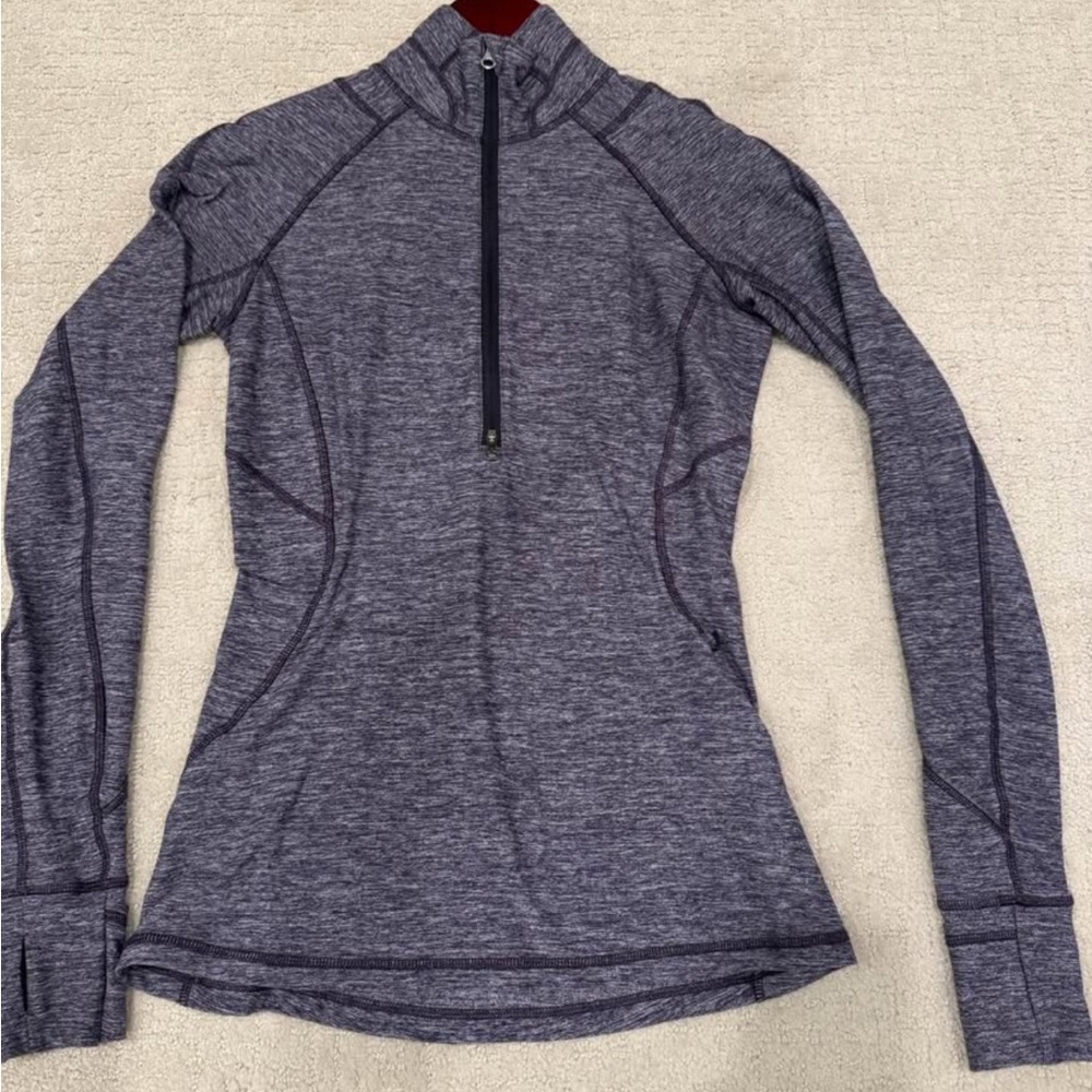 Lululemon half zip Heather purple Long Sleeve Top.